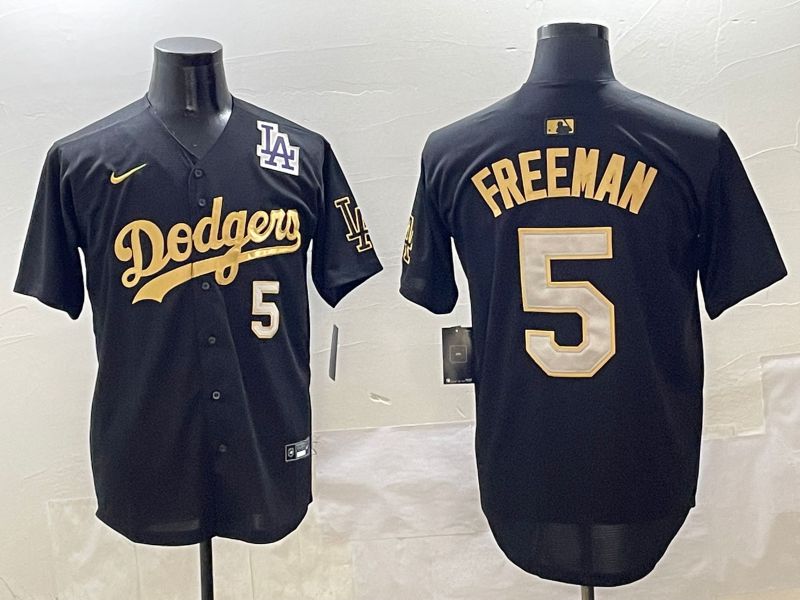 Men Los Angeles Dodgers #5 Freeman Black Gold Nike 2025 MLB Jersey style 42513->los angeles dodgers->MLB Jersey
